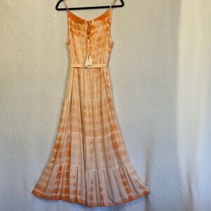 Orange Tie-Dye Maxi Dress
